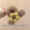 Grampo de Garra Floral de Pelo Popular Outono e Inverno Grampo de Cabelo de Pelúcia com Laço Grampo Doce de Menina Garra de Pelo Fofa
