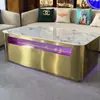 Juego de Sofá y Mesa de Café de Alta Gama para Salas de Fiesta, Salas Privadas, Bares, Cines, Clubes de Entretenimiento, Asientos en Booth en Forma de U y L