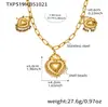 Collar y Pendientes de Acero Inoxidable con Forma de Corazón y Piedra Natural, Chapado en Oro de 18 Quilates, Ins Estilo Europeo y Americano Conjunto de Joyas con Múltiples Colgantes
