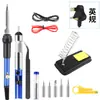 Kit de ferro de solda elétrico para estudantes, direto da fábrica, hot cross-border, conjunto de 15 peças, temperatura ajustável, kit de ferro de solda elétrico