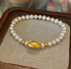 Pulseira de Diamantes e Pérolas Rosa Espumante Estilo Francês para Mulheres, Doce, Fashion, Exquisita e de Alto Padrão