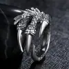 Anel de Dedo Indicador Retro Tendência Hip-Hop Masculino Mais Vendido Transfronteiriço Europeu e Americano Personalizado Aberto Liga Garra de Dragão Anel Atacado