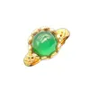 Anillo Popular de Calcedonia 2025, Lujoso, Exquisito y Atmosférico, Flor Verde, Anillo para Mujeres Ricas, Ajustable 8134