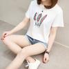 Camiseta de Manga Corta con Letras de Estilo Coreano de Verano 2025 para Estudiantes, Camiseta Versátil Holgada de Media Manga, Top Bf Estilo Harajuku