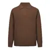 Popular Transfronterizo Talla Europea Talla Grande Polo Cuello Solapa Cuello en V Tejido para Hombre Estilo Old Money Cuello de Gaviota Venta al por Mayor de Fábrica