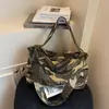 Bolsa Transfronteiriça Feminina Nova Camuflada Cor Contrastante Design Retrô de Nicho Bolsa Tote de Grande Capacidade Bolsa de Ombro Portátil para Axila