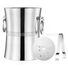 Balde de gelo pequeno de aço inoxidável balde de gelo criativo para vinho tinto com espaçador com clipe balde de gelo para cerveja anel duplo balde portátil para champanhe