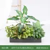 [Série B60] Caixa de Flores de Planta Simulada Planta Verde Sala de Estar Plástico Flor Artificial Porta Varanda Parede de Fundo Decoração