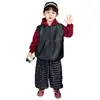 Conjunto de Primavera para Niños: Sudadera con capucha, Chaleco de cuero, Conjunto de tres piezas, Estilo coreano, Conjunto infantil genial y elegante, Ropa de bebé moderna