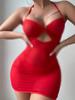 Lencería Sexy de Exportación Transfronteriza Europea y Americana, Conjunto de Dos Piezas de Camisón y Tanga Transparentes de Encaje, Tentación que Cubre la Cadera