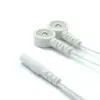 Cable de Conexión Personalizado de Tubo Redondo de 2.0 a Hebilla Magnética de 3.5, Uno a Dos Cables Dobles Paralelos Blancos, Cables Conductores para Fisioterapia