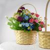 Cesta de Arreglo Floral Estilo Pastoral, Cesta Tejida de Bambú, Cesta de Regalo para Empaque de Ramo Artístico, Tejido Decorativo para Exhibición Floral