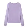 Hongmi Apparel/ Suéter de Punto Acanalado Forrado de Polar para Mujer Otoño Hecho de Lana, Cachemira y Seda de Morera