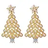 Colección europea y americana de nuevos pendientes de Navidad con aguja de plata S925 pendientes asimétricos dulces lindos regalo festivo para mujer