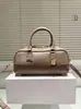 Bolso Boston de Cuero Genuino de Alta Gama, Bolso Cruzado de Moda y Versátil, Bolso de Hombro Tipo Bowling