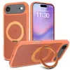 Aplicable Transfronterizo Apple 17Air Soporte Giratorio Funda para Teléfono Móvil Semitransparente Mate Anticaída Dos en Uno 17Pro Funda para Teléfono Móvil