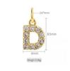 26 Letras do Alfabeto Inglês Cobre Zircônio Pingente Diy Dourado Letra Acessórios Colar Pulseira Brincos Joias Pingente Pequeno