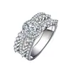 Anel Kaiwei Exagerado com Zircônia Micro-incrustada Anel de Diamante Oval de Vanguarda Linha Completa de Diamantes Anel de Diamante Multicamadas