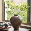 Nuevo Jarrón de Gres Estilo Chinoiserie, Adornos Cerámicos Retro Estilo Wabi-sabi para Hotel B&b, Decoraciones para Sala de Estar del Hogar, Macetas de Cerámica Antigua