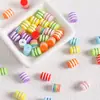 Cuentas Cilíndricas de Resina a Rayas de Colores Hechas a Mano para DIY Collar Pulsera Accesorios de Joyería Cuentas Diversión Infantil Palo
