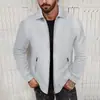 Nueva Chaqueta Abrigo Casual de Invierno para Hombre Amazon Transfronterizo Color Sólido Bolsillo con Cremallera Manga Larga Fabricante Venta al por Mayor
