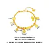 Pulseira Tecida de Artesanato de Precisão Levemente Luxuosa Dourado Areia Rosto Sorridente Estrela de Cinco Pontas Pulseira a Laser Moda Versátil Presente para Melhor Amigo Atacado