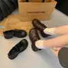 Zapatos de cuero para mujer estilo británico de suela gruesa, nuevos mocasines negros de verano, mocasines JK, mocasines tipo gorro populares