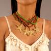 Collar Colgante de Metal Estrella de Mar de Cristal Oceánico Europeo y Americano Transfronterizo, Collar Exagerado Personalizado para Vacaciones en la Playa