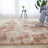 Alfombra Pequeña de Sofá Engrosada, Alfombra Rectangular Resistente a Manchas para Sala de Estar, Alfombrilla de Cama, Alfombra para Ventana de Bahía, Alfombra Tie-Dye para Dormitorio