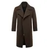 Gabardina de Color Sólido para Hombre 2026 Otoño/Invierno Nueva Sobretodo de Lana Gabardina con Cremallera Diagonal para Hombre Chaqueta Casual para Hombre