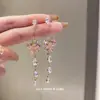Brincos de Borla Gota d'Água Agulha de Prata, Brincos de Temperamento Nicho Estilo Étnico, Brincos Versáteis Elegantes de Luxo Leve