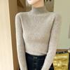 2024 outono e inverno novo suéter feminino camisola meia gola alta base camisa feminina slim primeira linha pronta para vestir comércio exterior atacado