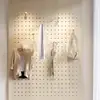 Set de Tablero Perforado de Madera Maciza como Estante de Almacenamiento de Pared para la Entrada del Hogar, Estante de Almacenamiento de Partición de Estudio de Madera, Tablero Colgante, Estante de Exhibición
