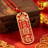 Colgante de Bronce Imitación Cobre Tío Cinnabar con Mantra de Nueve Caracteres, Sello de General, Llavero, Amuleto para Protección y Paz