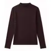 Camiseta térmica Camellia, cuello semi-alto, cuello mao pequeño, corte ajustado, estilo regular, cálida, para mujer, de manga larga, sin costuras, ropa interior de otoño/invierno