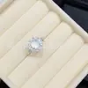 Anillo de Ágata Natural Hielo Crisoprasa al por Mayor Pequeño Sol Chapado en Plata Incrustado Anillo para Mujer Comparable al Jade Suministro en Vivo