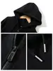 Sudadera tipo chaqueta negra oversized de raglán para mujer, nueva y versátil de estilo coreano, holgada, con capucha, cárdigan top, otoño/invierno 2026