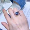 Anillo de moissanita gris de 5 quilates Anillo de diamante para mujer europeo y americano prueba de segundo taladro gris con certificado con tarjeta negra