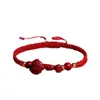Pulsera Ruyi de Cinabrio Pulsera Año Zodiacal Cuerda Roja Pulsera Tejida a Mano para Mujer Arena Dorada Púrpura Regalo Auspicioso para Parejas