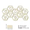 Señales de Número de Mesa de Madera Transfronterizas 1-40 Hexagonales Huecas Posavasos Numéricos Bar Cafetería Boda Números Señales de Madera