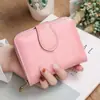 Billetera Corta para Mujer, Billetera Retro con Cremallera, Monedero de Cuero Wax Oil, Clip para Billetes, Portatarjetas, Portátil, Urbano, Sencillo, Comercio Exterior Transfronterizo