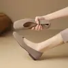 Sapatos Rasos de Bico Reto Zhr para Mulheres, Novos Sapatos de Primavera 2026, Sapatos de Vovó Versáteis Estilo Coreano para Estudantes