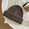 Gorro de lana tejido estilo coreano, cálido y adecuado tanto para hombres como para mujeres, perfecto para la moda urbana de otoño e invierno, diseño retro, color liso, y hace que la cara se vea más pequeña