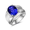 Nueva moda negocios dominante simulación zafiro anillo abierto para hombre temperamento anillo movible para hombre al por mayor