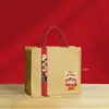 Bolsas da Sorte de Ano Novo de Alta Qualidade em Estoque, Impermeáveis, Espessadas, Tridimensionais, Sacolas Tote Publicitárias Promocionais, Bolsas de Mão de Lona Vermelha