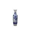 Jingdezhen Porcelana Azul y Blanca Pintada a Mano Bambú Paz Cerámica de Pie Gran Jarrón Hotel Apertura de Empresa Regalo de Inauguración Adornos