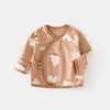 Ropa Íntima de Medio Espalda para Bebé Recién Nacido Sin Varillas Algodón Puro Temporadas de Primavera y Otoño Traje de Monje Ajustado para Bebé Ropa de Protección para Manos de Bebé