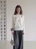 Colete sem mangas de tricô jacquard cinza estilo francês para mulheres, adequado para camadas no início do outono, top colete de tricô curto