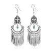 Aretes de Estilo Exótico de Venta Caliente Retro Literario Clásico Dignificado Ganchos para la Oreja Versátil Hueco Moda Borla Colgantes