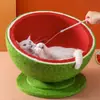 Nido Tablero Rascador para Gatos No Suelta Migas, Cuenco Rascador para Gatos, Tablero Rascador para Gatos de Cuerda de Sisal, Juguete Integrado para Gatos, Suministros de Tablero Anti-Rascado para Garras de Gato